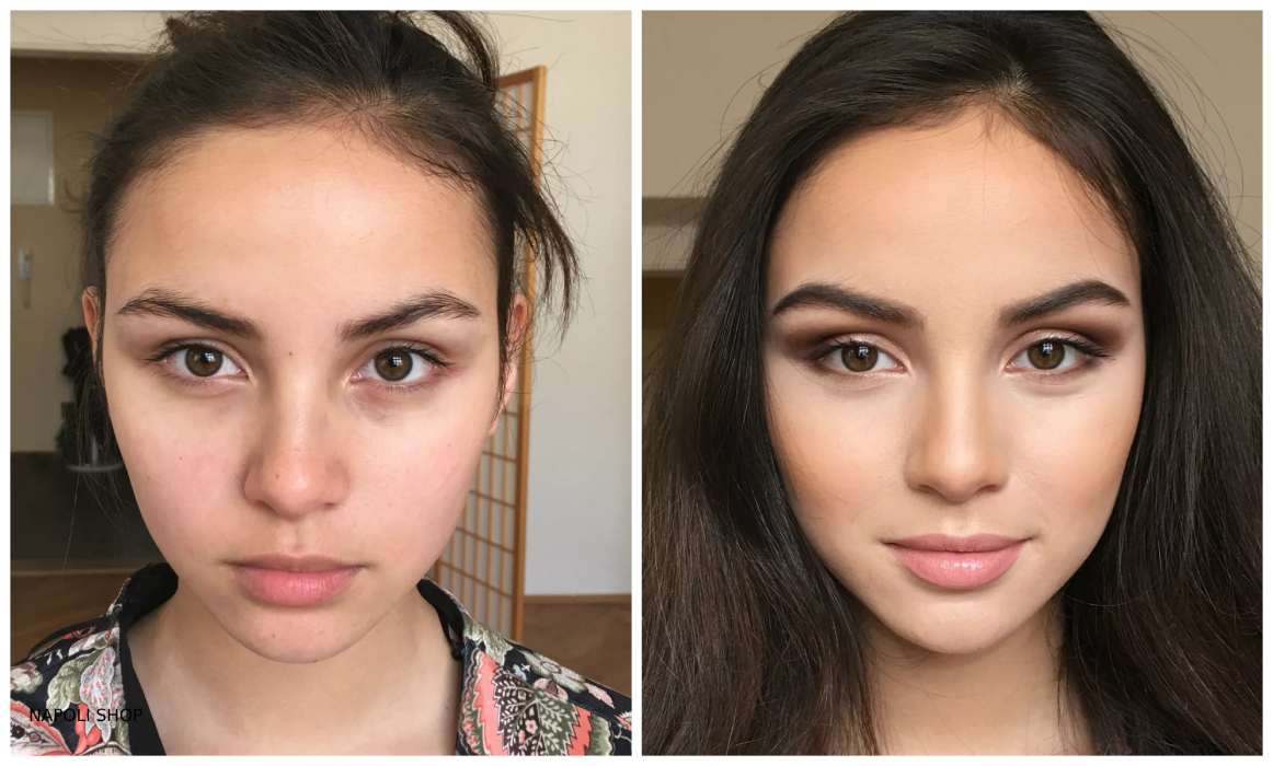 مقایسه قبل و بعد یک آرایش لایت زیبا