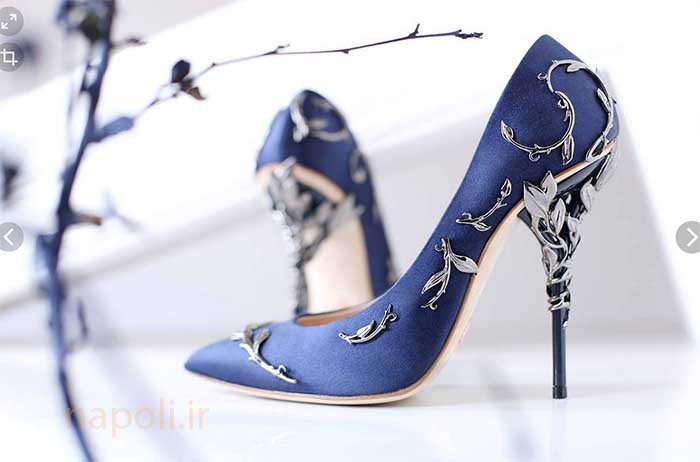 کفش پاشنه بلند فانتزی آبی رنگ