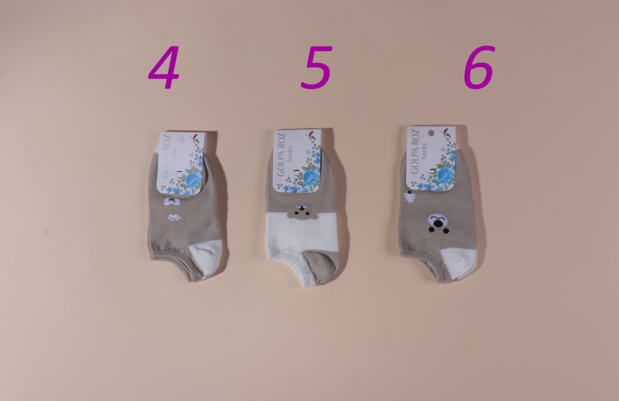 جوراب سفید کرم خرسی