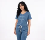 ست تیشرت و شلوار زنانه میوز رنگ آبی - ناپولی