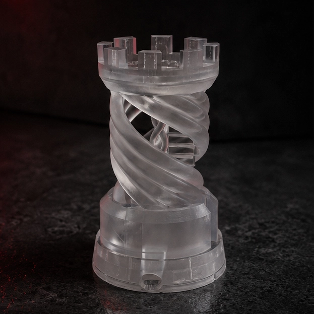 rook-fig-side ماکت دکوری مهره شطرنج رخ شفاف - ناپولی